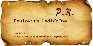Paulovits Madléna névjegykártya